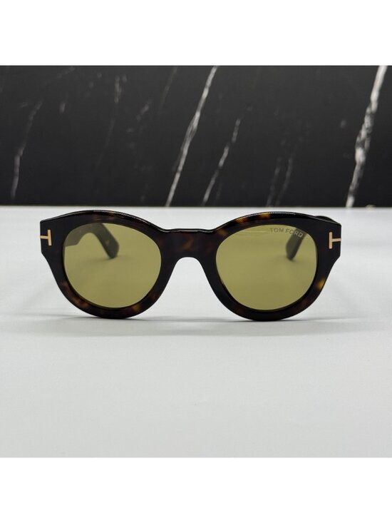 NEW TOM FORD LUCINDA TF1212 52N HAVANA/GREEN UNISEX ROUND SUNGLASSES FT1212 main image 7